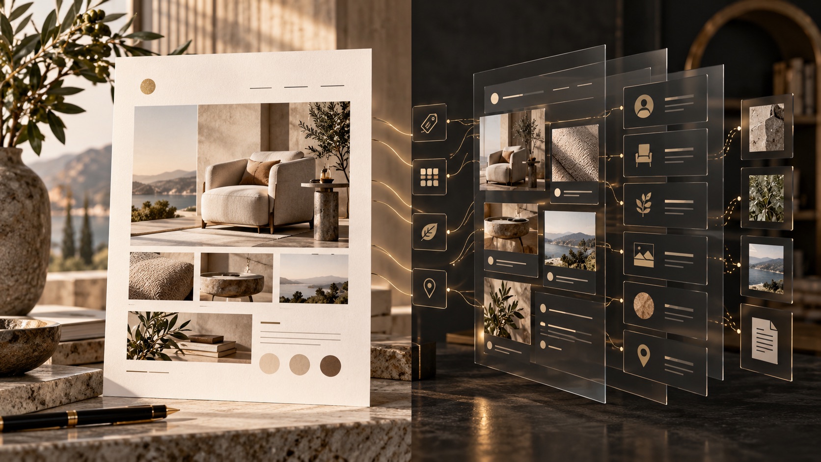 A human-facing business page paired with a structured machine interpretation of its information